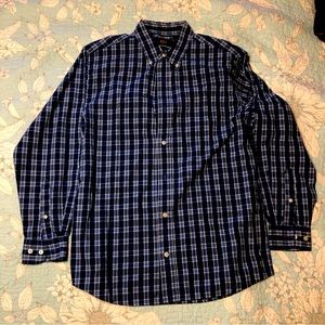 Blue/White Plaid Small Button-Down Shirt